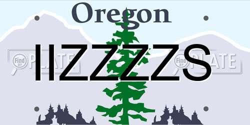 IIZZZZS Oregon License Plate