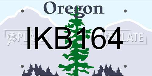 IKB164 Oregon License Plate