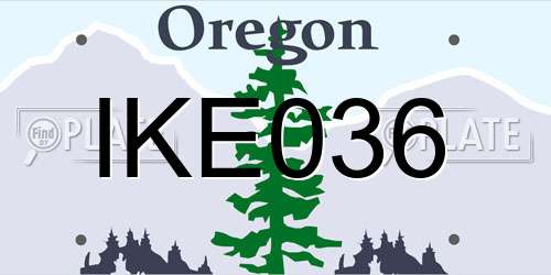 IKE036 Oregon License Plate