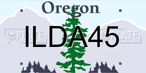 ILDA45 Oregon License Plate