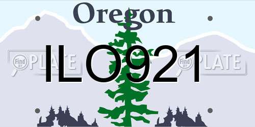 ILO921 Oregon License Plate