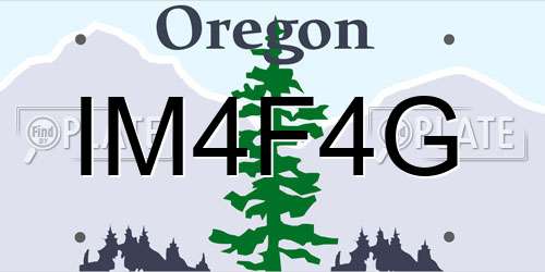 IM4F4G Oregon License Plate