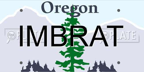 IMBRAT Oregon License Plate