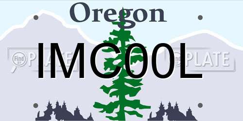 IMC00L Oregon License Plate