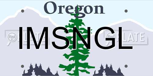 IMSNGL Oregon License Plate