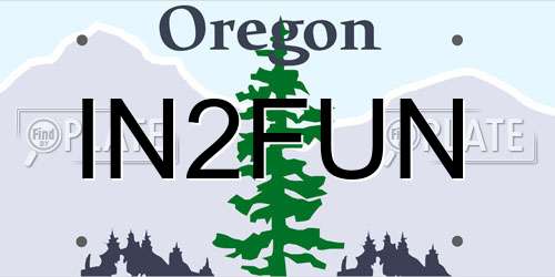 IN2FUN Oregon License Plate