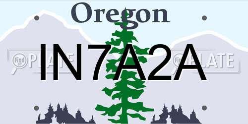 IN7A2A Oregon License Plate