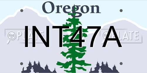 INT47A Oregon License Plate