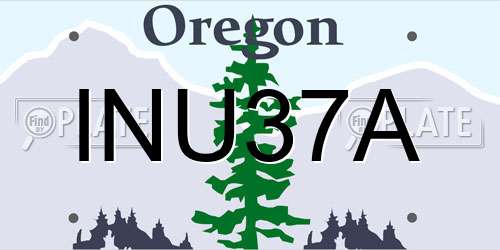 INU37A Oregon License Plate