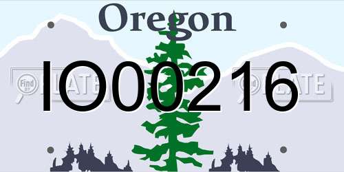 IO00216 Oregon License Plate