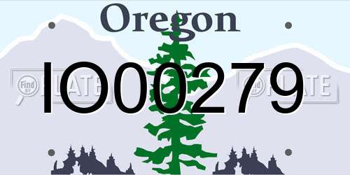 IO00279 Oregon License Plate