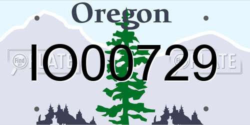 IO00729 Oregon License Plate