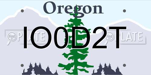 IO0D2T Oregon License Plate