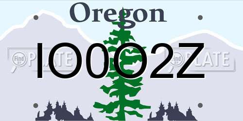 IO0O2Z Oregon License Plate