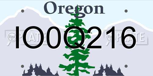 IO0Q216 Oregon License Plate