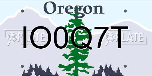 IO0Q7T Oregon License Plate