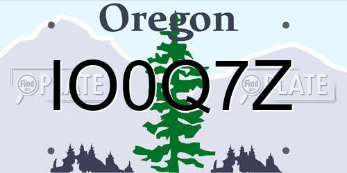 IO0Q7Z Oregon License Plate