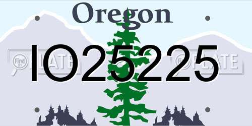 IO25225 Oregon License Plate
