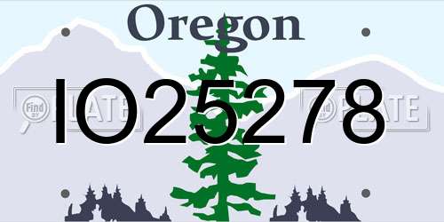 IO25278 Oregon License Plate