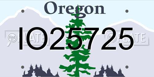 IO25725 Oregon License Plate