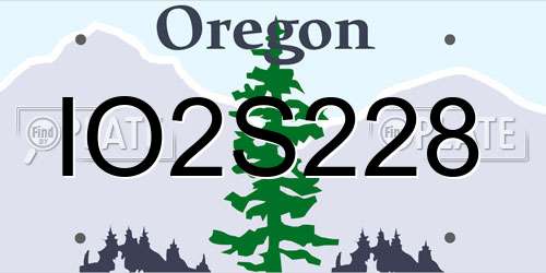 IO2S228 Oregon License Plate