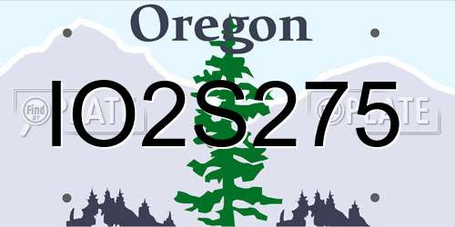IO2S275 Oregon License Plate
