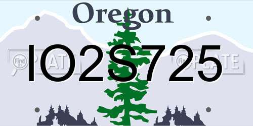 IO2S725 Oregon License Plate