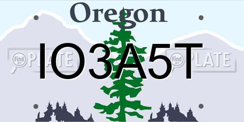 IO3A5T Oregon License Plate
