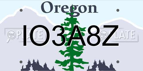 IO3A8Z Oregon License Plate
