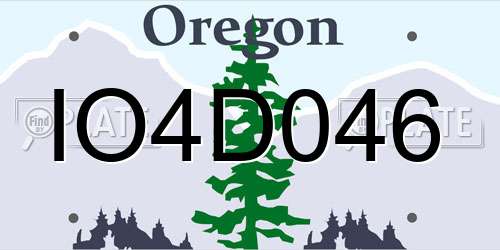 IO4D046 Oregon License Plate