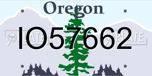 IO57662 Oregon License Plate