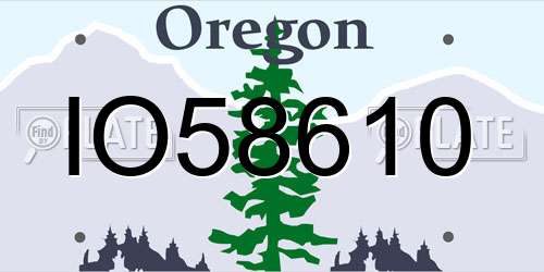 IO58610 Oregon License Plate