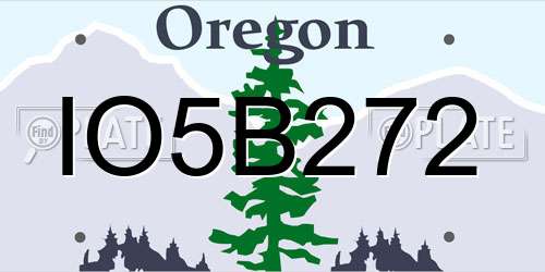 IO5B272 Oregon License Plate