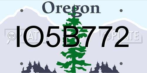 IO5B772 Oregon License Plate