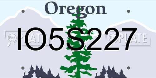 IO5S227 Oregon License Plate