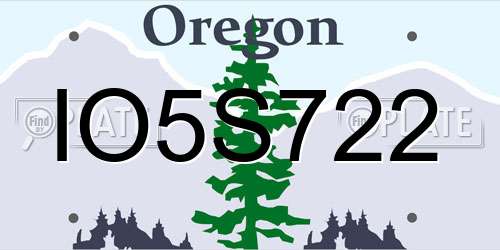 IO5S722 Oregon License Plate