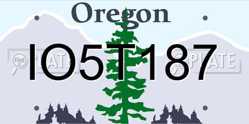 IO5T187 Oregon License Plate