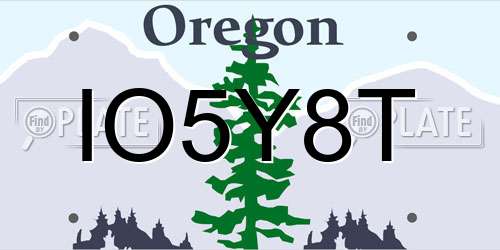 IO5Y8T Oregon License Plate