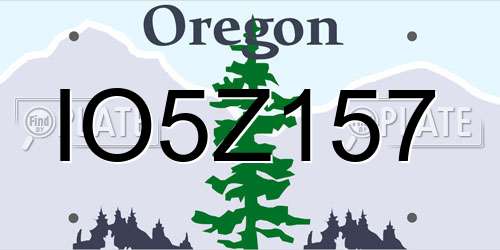 IO5Z157 Oregon License Plate