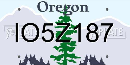 IO5Z187 Oregon License Plate