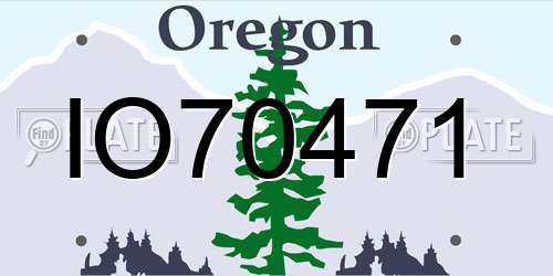 IO70471 Oregon License Plate