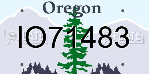 IO71483 Oregon License Plate