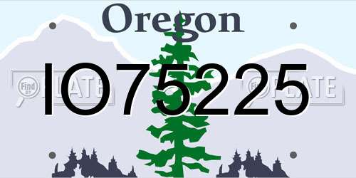 IO75225 Oregon License Plate