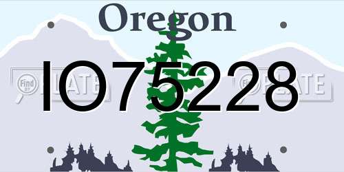 IO75228 Oregon License Plate