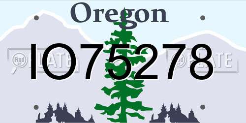 IO75278 Oregon License Plate