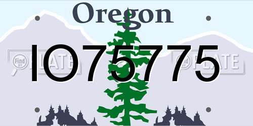 IO75775 Oregon License Plate