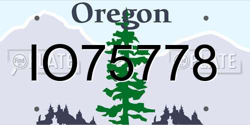 IO75778 Oregon License Plate