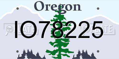 IO78225 Oregon License Plate