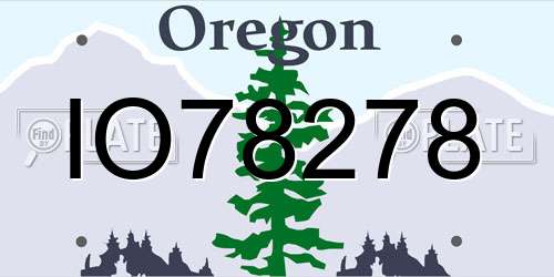 IO78278 Oregon License Plate
