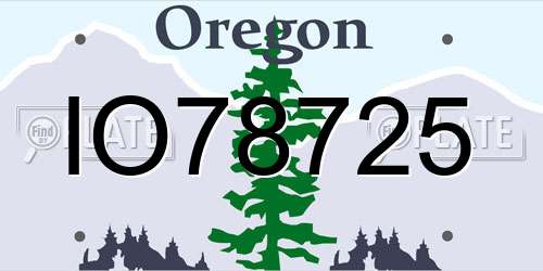 IO78725 Oregon License Plate